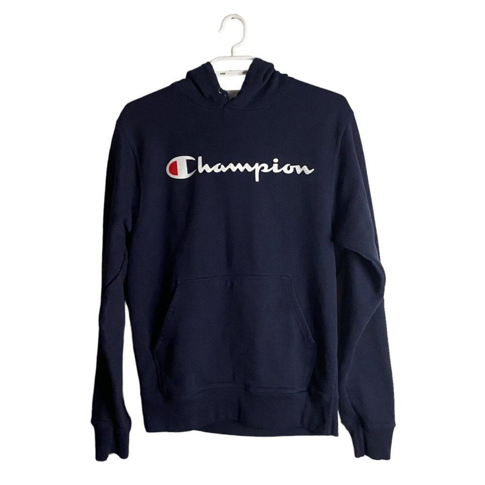 Champion Authentic Athletic Wear Navy Hooded Sweatshirt - Picture 2 of 8